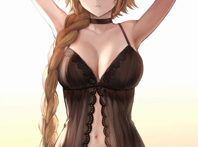 二次元 2次元 エロ画像  ランジェリー 黒 べっぴん娘通信 01