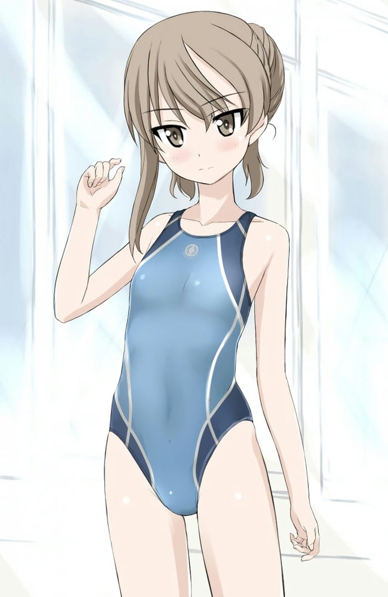 競泳水着の二次元美少女のエロ画像 003