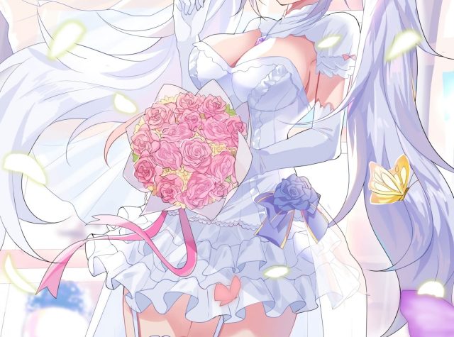 ウェディングドレス姿の二次元美少女のエロ画像 001