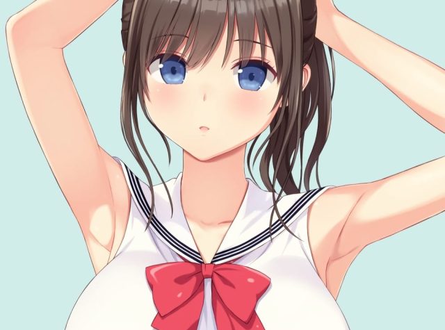 ポニーテールの二次元美少女のエロ画像 001
