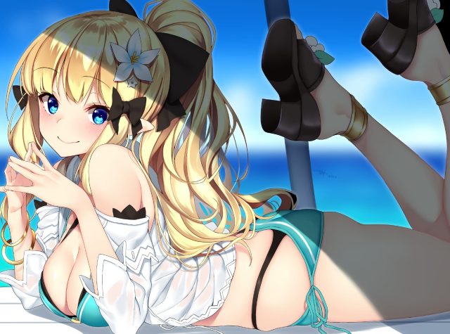 ポニーテールの二次元美少女のエロ画像 001