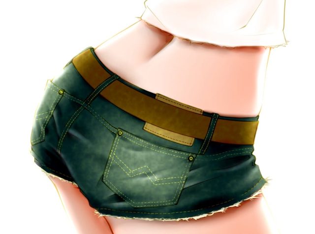 ホットパンツ・ショートパンツ美少女の二次元エロ画像 001