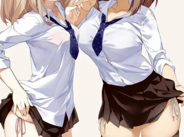 ミニスカート美少女達の二次元エロ画像 001