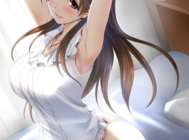 腋が見えている二次元美少女のエロ画像 001