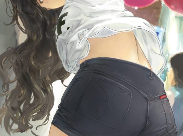 ホットパンツ・ショートパンツ姿二次元美少女のエロ画像 001