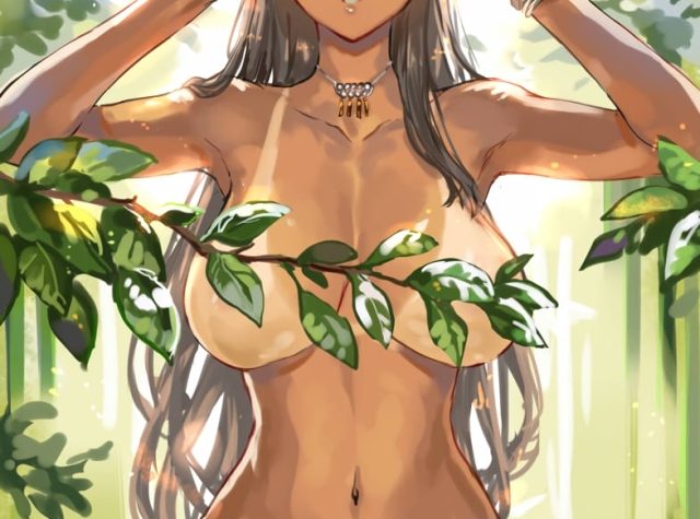 日焼け跡のついた二次元美少女のエロ画像 001