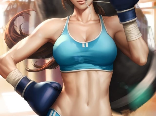 腹筋美少女の二次元エロ画像 001