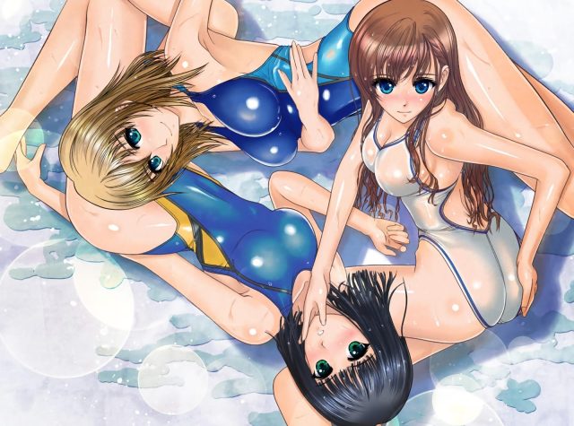 競泳水着姿の二次元美少女のエロ画像 001