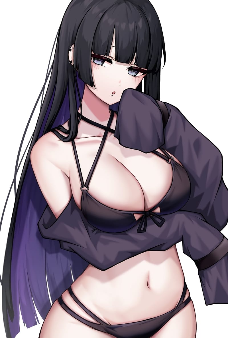 ロングヘア、髪の長い二次元美少女のエロ画像 001