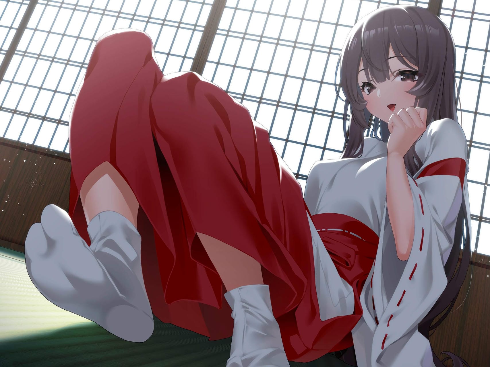 巫女装束の二次元美少女のエロ画像 001